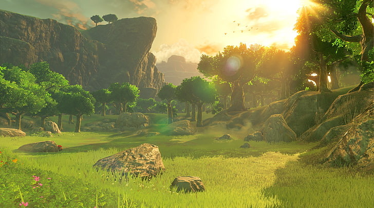 The Legend of Zelda Breath of the Wild..., green trees, Games, HD wallpaper