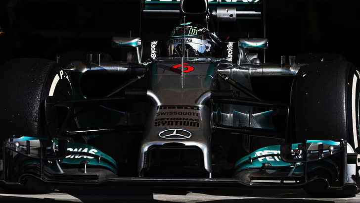 green and gray Formula 1 car, Mercedes AMG Petronas, Nico Rosberg, HD wallpaper