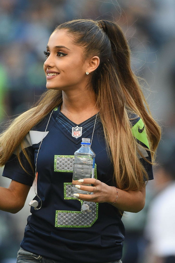 Ariana Grande, celebrity, nfl, Seattle Seahawks, singer, HD wallpaper