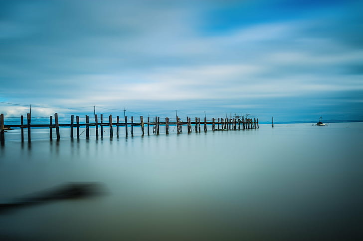 photo of sea dock, Stands, Alone, California, China Camp State Park, HD wallpaper