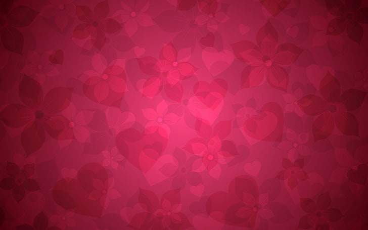 Background, Hearts, Flowers, Graphic, Vivid, celebration, backgrounds, HD wallpaper