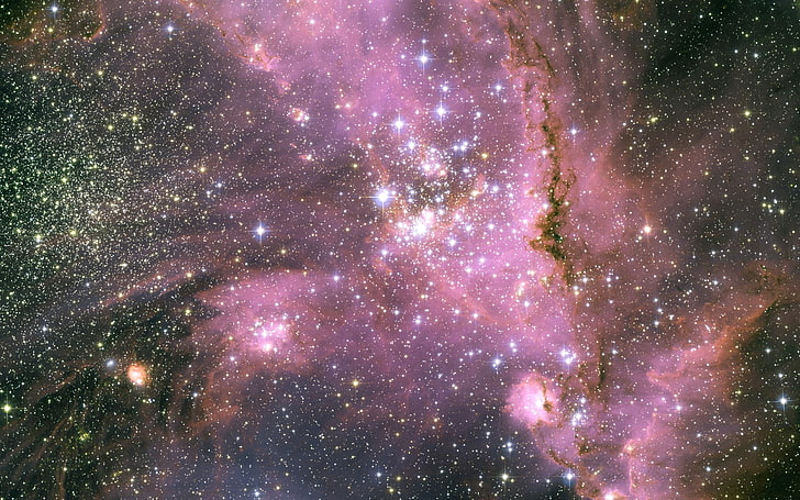 nebula wallpaper, stars, pink, light, galaxy, astronomy, star - Space