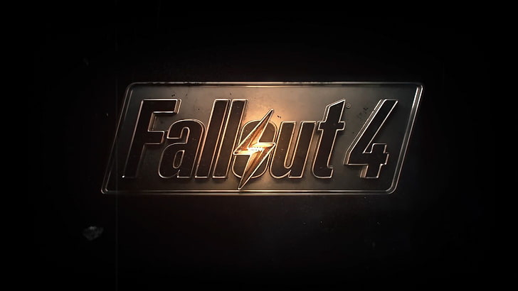 Fallout 4 logo, Bethesda Softworks, video games, text, black background, HD wallpaper