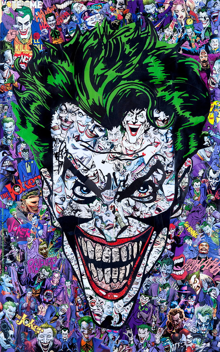 HD wallpaper: Joker face illustration, comic books, art and craft, multi  colored | Wallpaper Flare