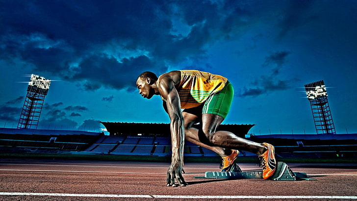 usain bolt, sport, athlete, adult, running, track and field