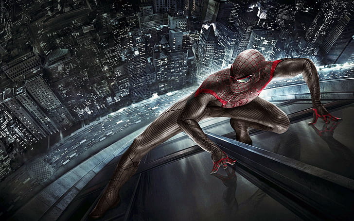 Marvel Black Spider-man illustration, superhero, The Amazing Spider-Man