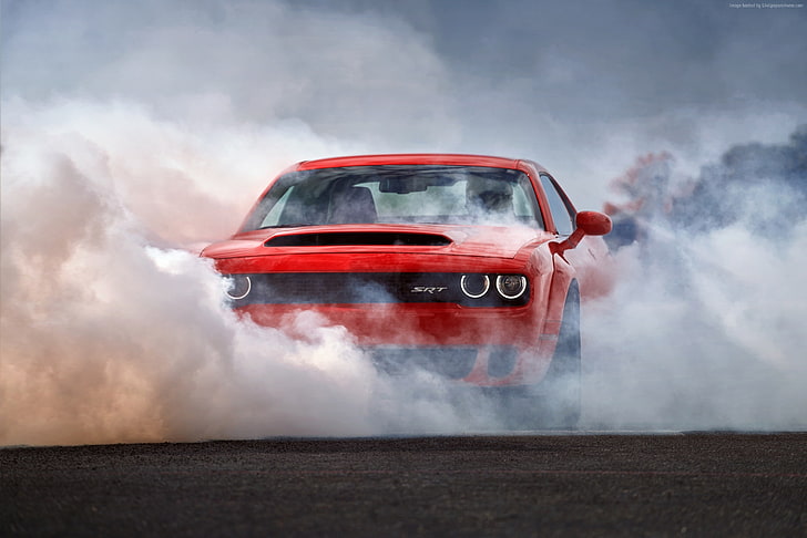 2017 New York Auto Show, Dodge Challenger SRT Demon, red, mode of transportation, HD wallpaper
