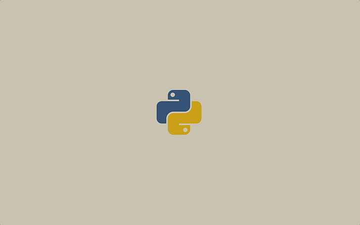 blue and yellow wallpaper, Python (programming), Linux, beige background, HD wallpaper