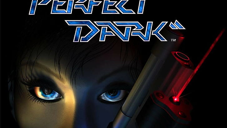 Perfect Dark, Joanna Dark, gun, Nintendo 64, blue eyes, girls with guns