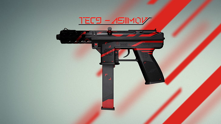 black Tec9-ASMIIMOV SMG, Weapons, Gun, Valve, Counter Strike