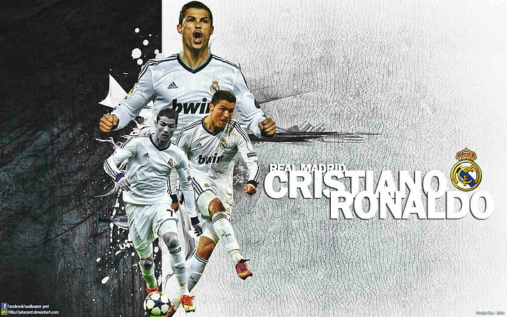 Cristiano Ronaldo Real Madrid Wide Background, celebrity, celebrities, HD wallpaper