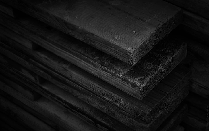 wooden planks, untitled, monochrome, macro, texture, wood - Material, HD wallpaper