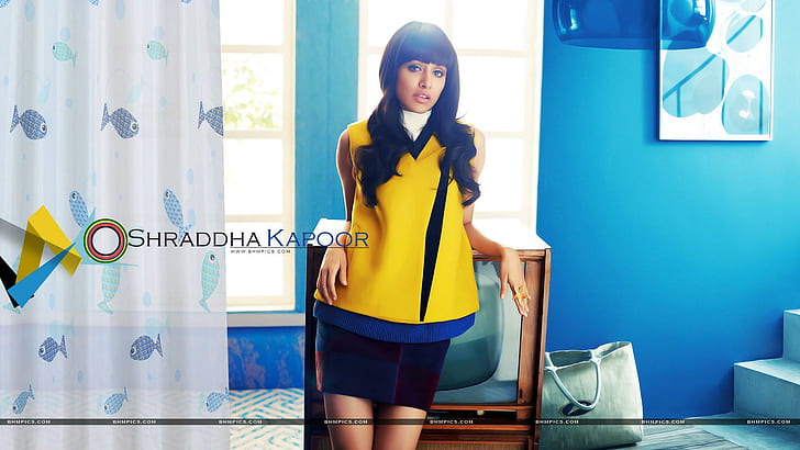 Shraddha Kapoor In Yellow Top, female celebrities, bollywood, HD wallpaper