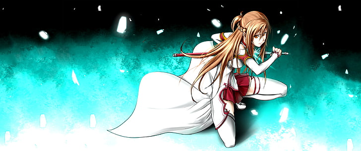blonde hair female character holding sword wallpaper, anime girls, HD wallpaper