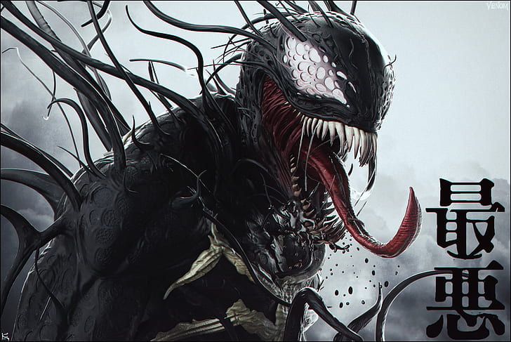 Venom, artwork, Spider-Man, HD wallpaper