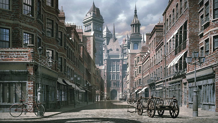 the city, street, building, victorian, THE GOOD OLD DAYS