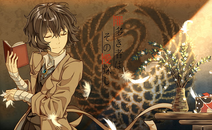 black-haired man anime character wallpaper, Bungou Stray Dogs