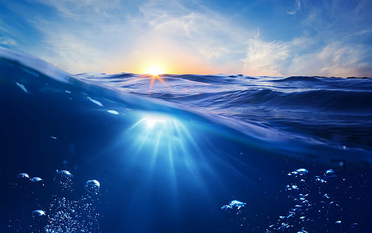 HD wallpaper: nature, sea, amazing, water, underwater, beautiful, sun,  bubble, blue | Wallpaper Flare