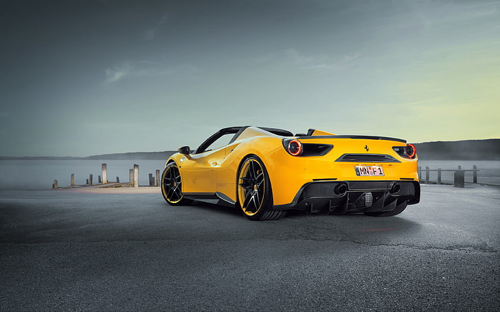 car, concept car, tuning, Ferrari, rear angle view, mode of transportation, HD wallpaper