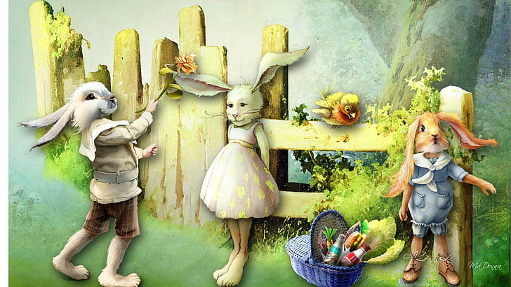 Bunny Rabbit Fairy Tale, falsity, mendacity, whimsical, story, HD wallpaper