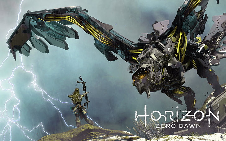 Horizon Zero Dawn digital wallpaper, civilization, guerrilla games