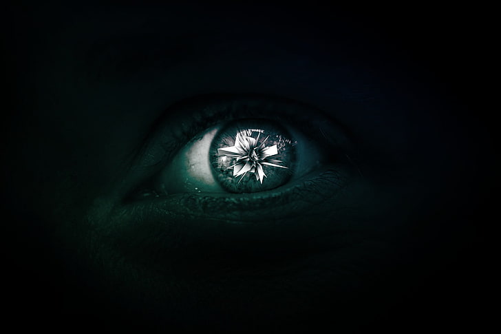 person's eye, eyes, dark, Cinema 4D, 3D, eyesight, human eye