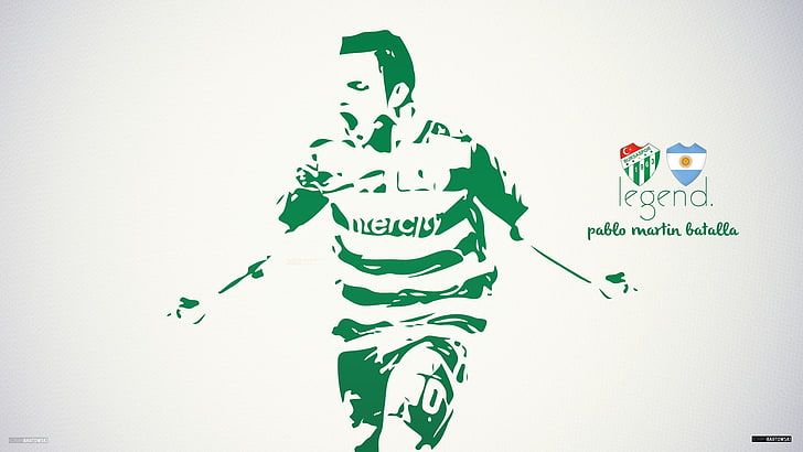 green and white soccer player illustration, Pablo Martin Batalla