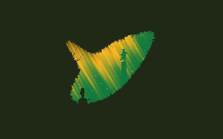 shark-shape green and yellow illustration, The Legend of Zelda