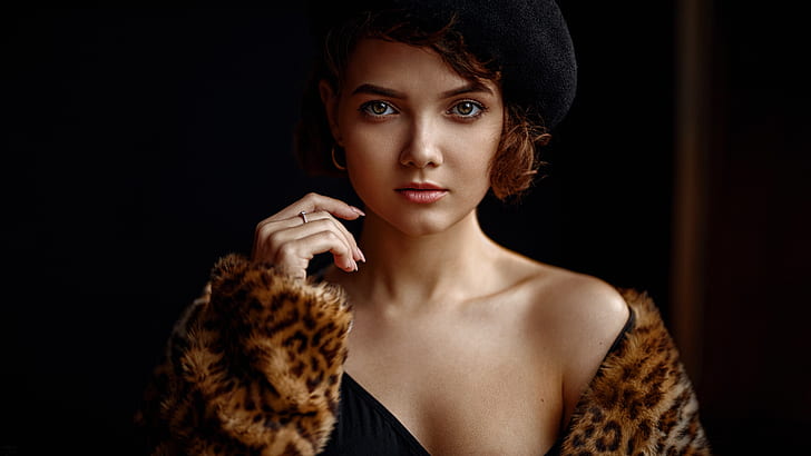 Victoria Sokolova, women, model, brunette, portrait, looking at viewer, HD wallpaper