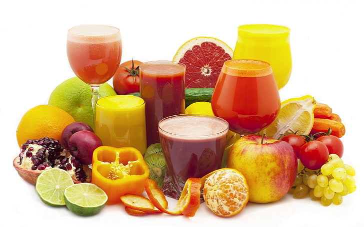 assorted-flavor fruit shakes, nature, food and drink, healthy eating, HD wallpaper