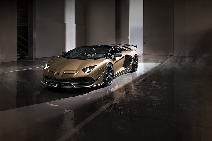 Lamborghini, Lamborghini Aventador SVJ, Brown Car, Sport Car, HD wallpaper