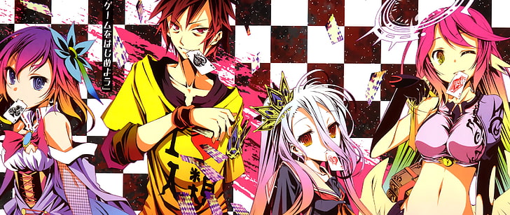 No Game No Life, Jibril, Sora (No Game No Life), Shiro (No Game No Life), HD wallpaper