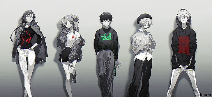 Neon Genesis Evangelion, Ayanami Rei, Asuka Langley Soryu, Ikari Shinji, HD wallpaper