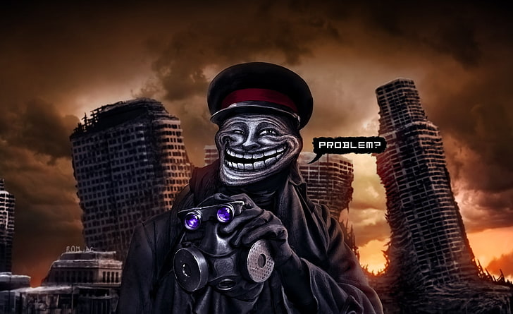 Troll Captain, troll edited photo, Funny, apocalyptic, art, problem, HD wallpaper