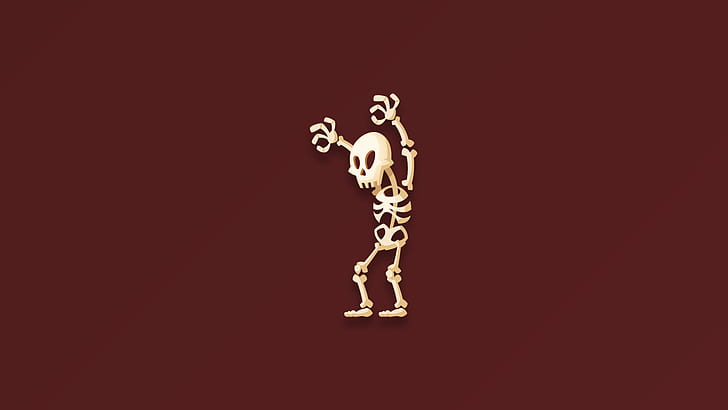 digital, skeleton, skull, bones, simple background, HD wallpaper