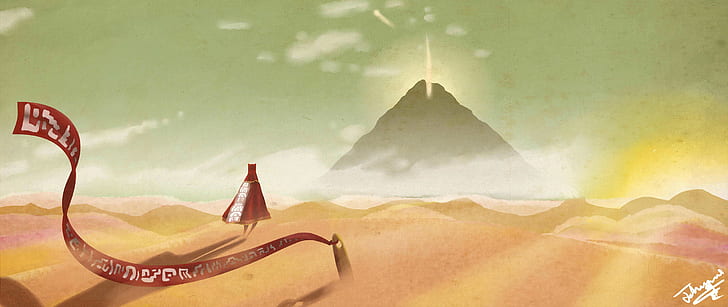 ultra-wide, video games, Journey (game)