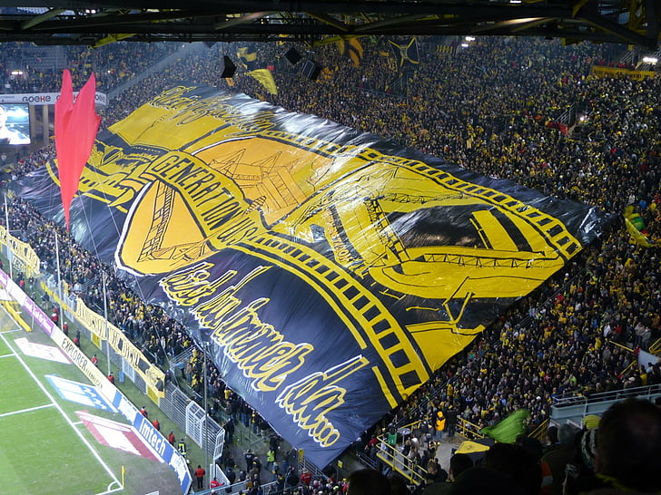 Soccer, Borussia Dortmund, BVB, crowd, large group of people, HD wallpaper