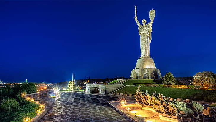 the motherland monument, kiev, ukraina, statue, sculpture, mother motherland, HD wallpaper