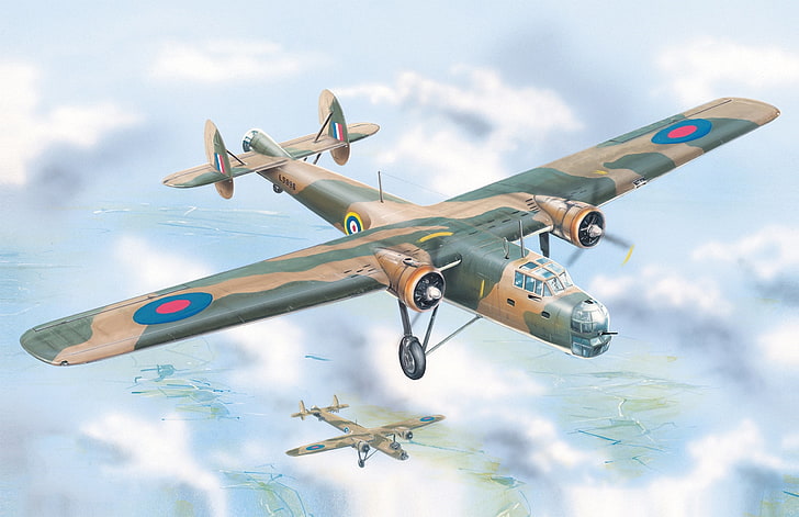 green and brown camouflage biplane, aircraft, war, art, airplane, HD wallpaper