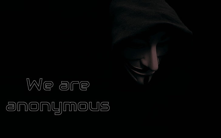 HD wallpaper: Anonymous, hackers, dark, black background, one person,  studio shot | Wallpaper Flare