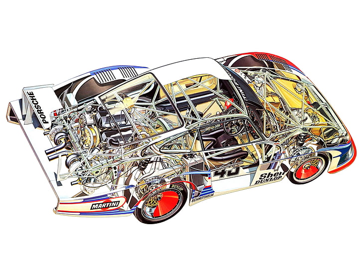 1978, 935, cutaway, engine, interior, moby, porsche, race, racing, HD wallpaper