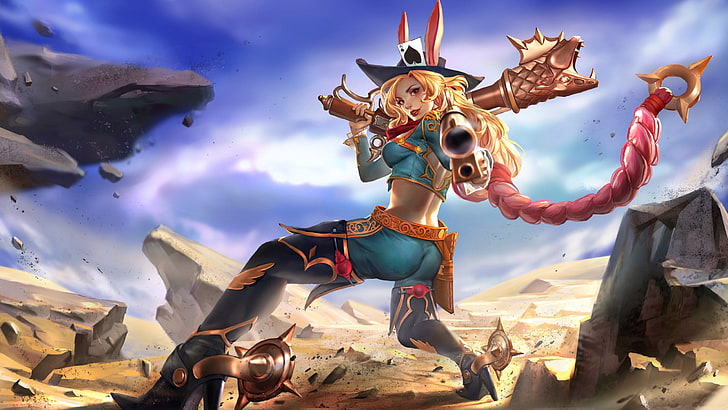 female animation character, Vainglory, VG, OfficialArt, Gwen