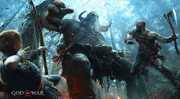 God of War PS4 Atreus Son of Kratos, Games, Battle, Fight, videogame, HD wallpaper