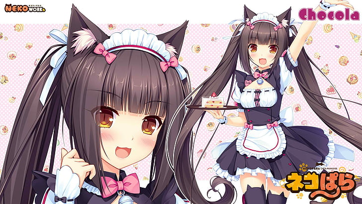 nekomimi, cat girl, Neko Works, Chocolat (Neko Para), anime