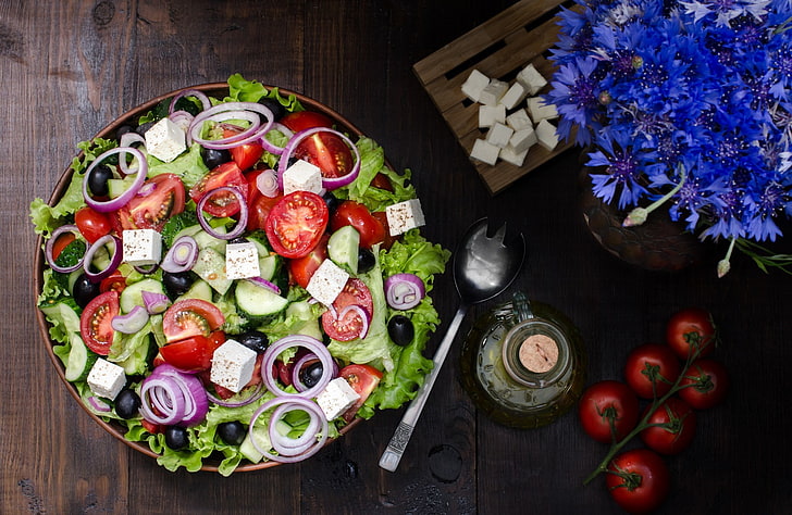 food, still life, vegetables, salad, food and drink, freshness, HD wallpaper