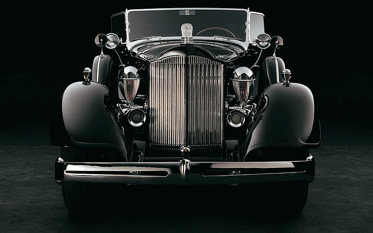 Packard-super-eight-cowl-phaeton, nice, clasic, black, cars, HD wallpaper