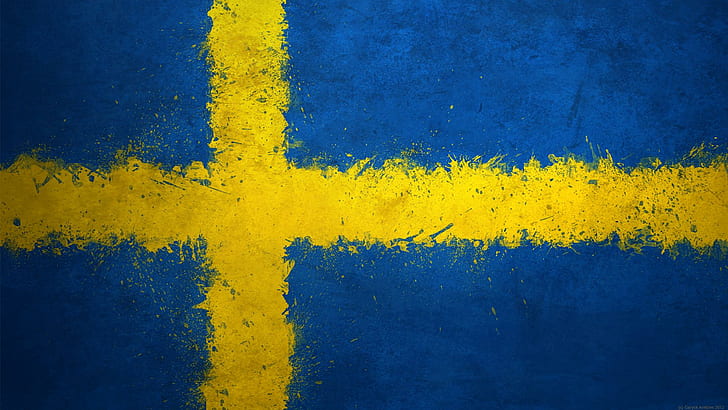 World Cup Sweden Flag, yellow and blue crucifix painting, world cup 2014, HD wallpaper