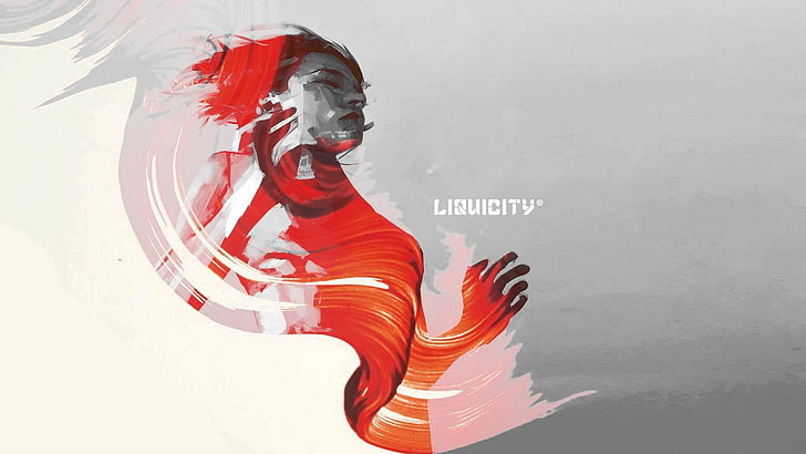 Liquicity, digital art, face, women, artwork, red, no people, HD wallpaper