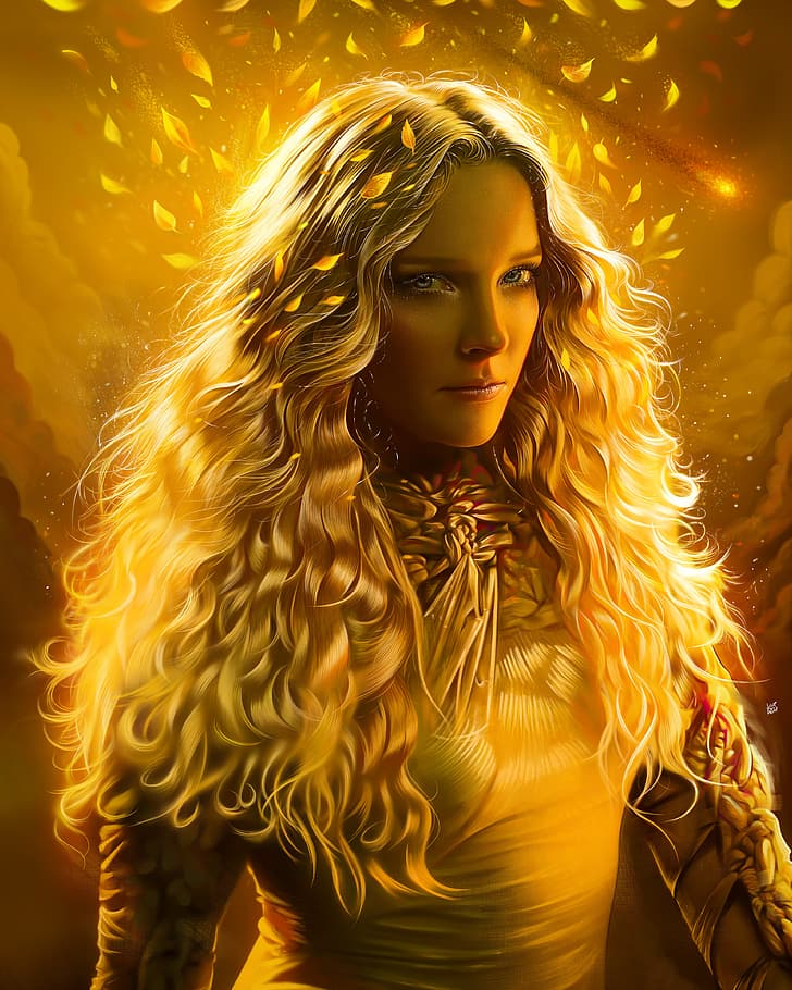 The Lord of the Rings, blonde, Galadriel, Rings of Power, digital