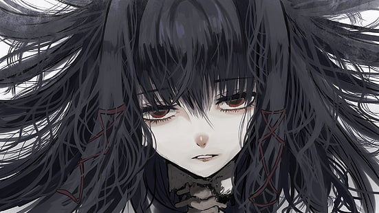 HD wallpaper: anime girl, gothic, close-up, depressed, black hair,  representation | Wallpaper Flare